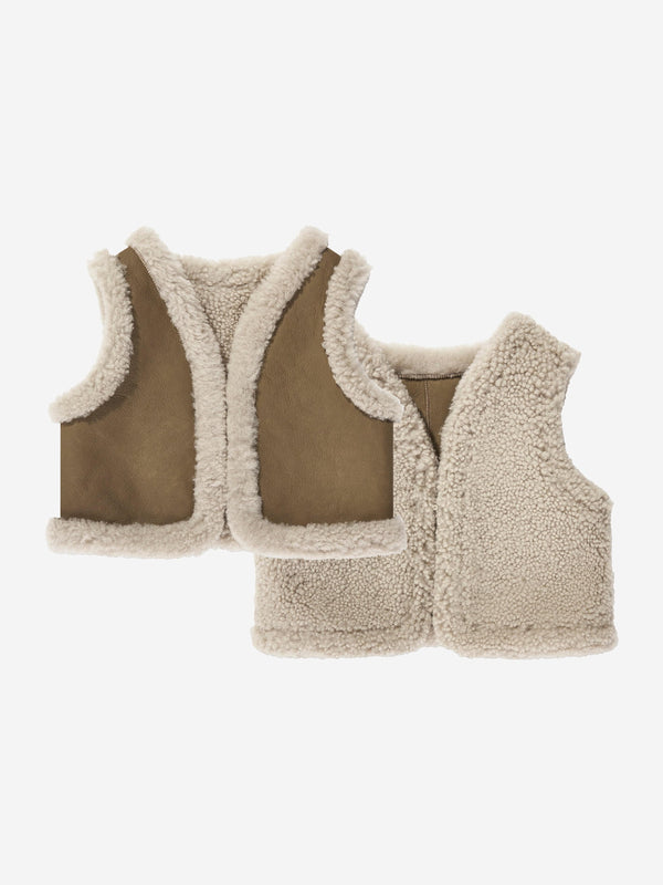 Bonpoint Baby Barra Faux Shearling Gilet in Brown