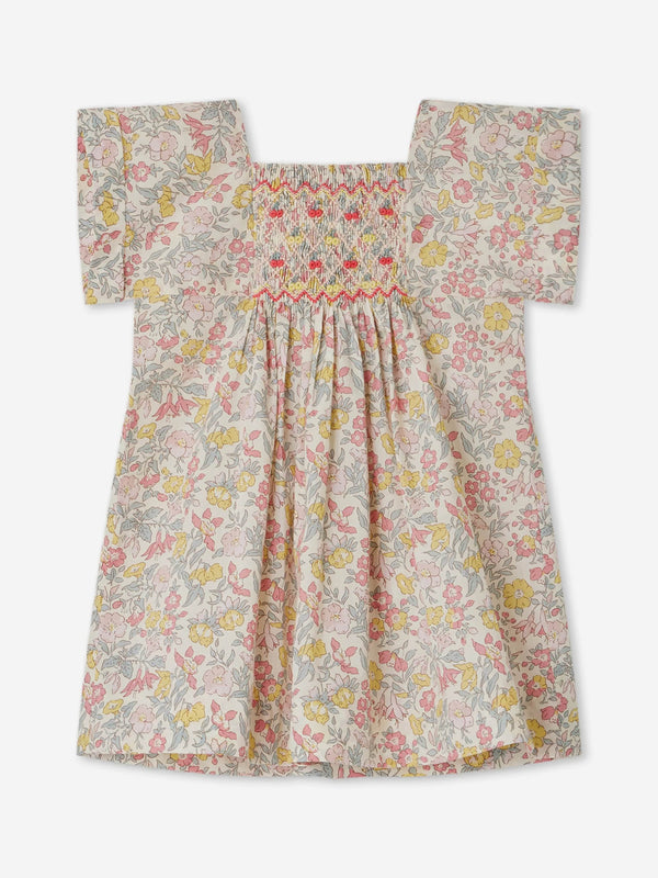 Bonpoint Baby Girls Floral Smocked Pais Dress in Multicolour