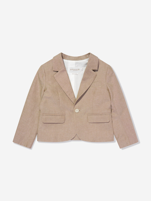 Bonpoint Boys Linen Aristide Blazer in Brown