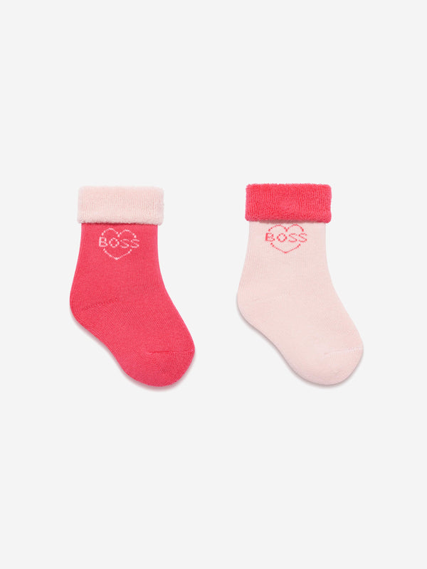 BOSS Baby Girls 2 Pack Socks Set in Pink