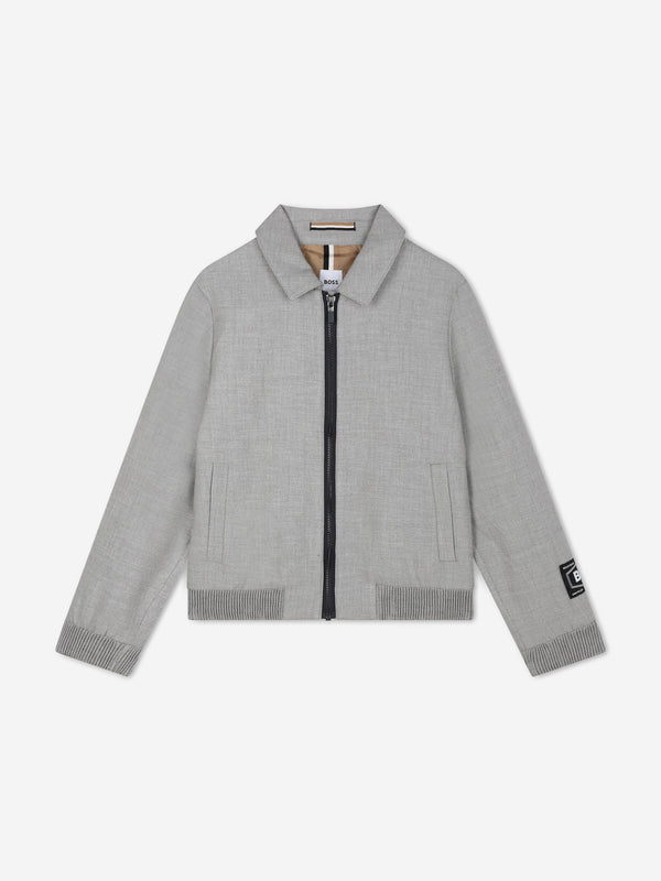 BOSS Boys Suit Jacket in Grey