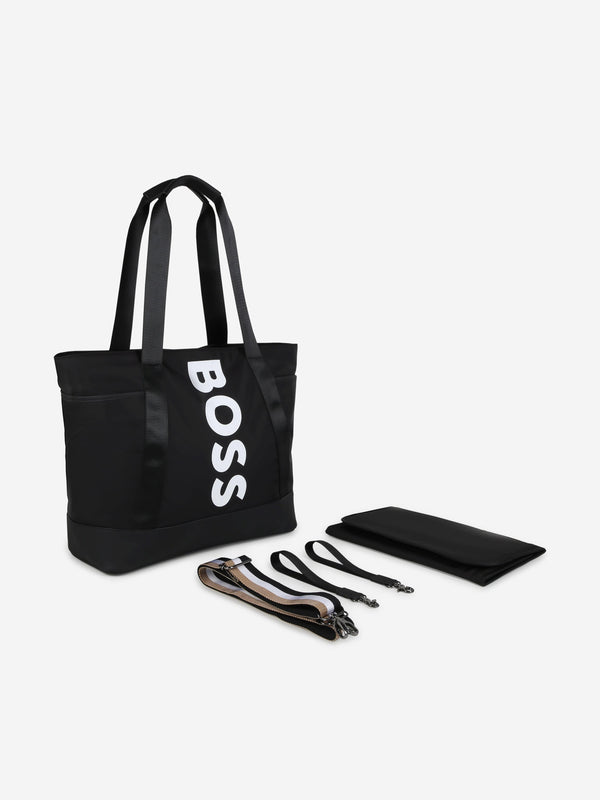 BOSS Baby Logo Print Changing Bag in Black (47cm)