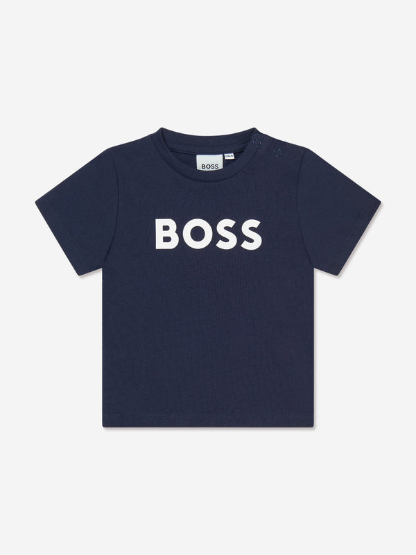 BOSS Baby Boys Logo T-Shirt in Navy