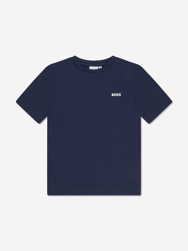 BOSS Boys Logo T-Shirt in Navy