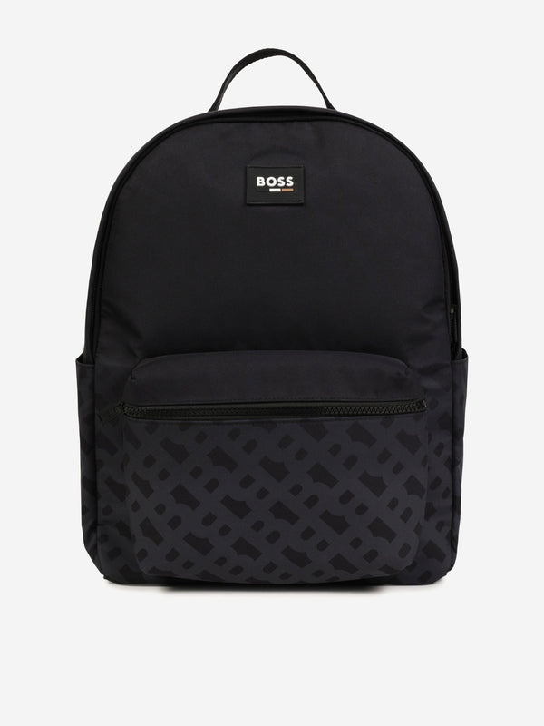 BOSS Boys Gradient Monogram Backpack in Black (38.5cm)