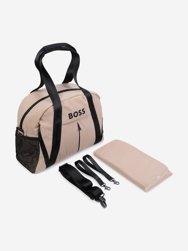 BOSS Baby Logo Changing Bag in Beige (42cm)