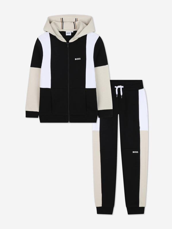 BOSS Boys Logo Tracksuit in Black