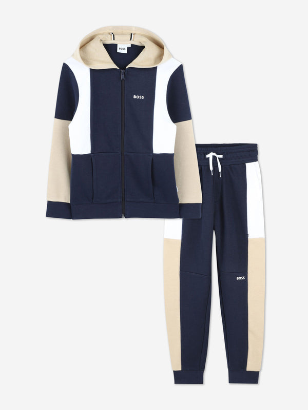 BOSS Boys Logo Tracksuit in Navy