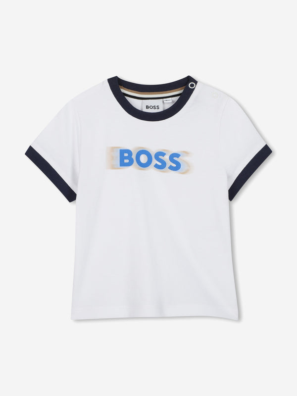 BOSS Baby Boys Logo Print T-Shirt in White