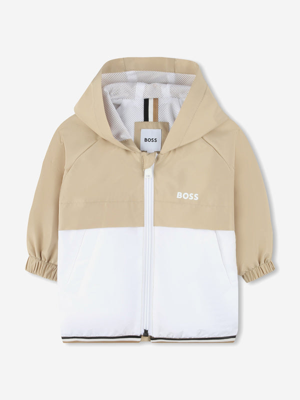 BOSS Baby Boys Hooded Windbreaker in Beige