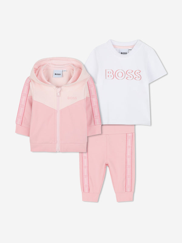 BOSS Baby Girls Tracksuit Set in Pink