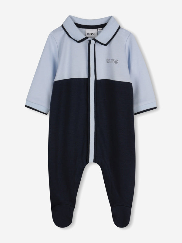 BOSS Baby Boys Colourblock Babygrow in Navy