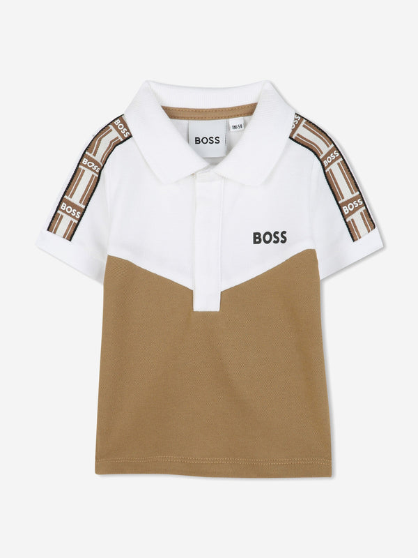 BOSS Baby Boys Logo Polo Shirt in White