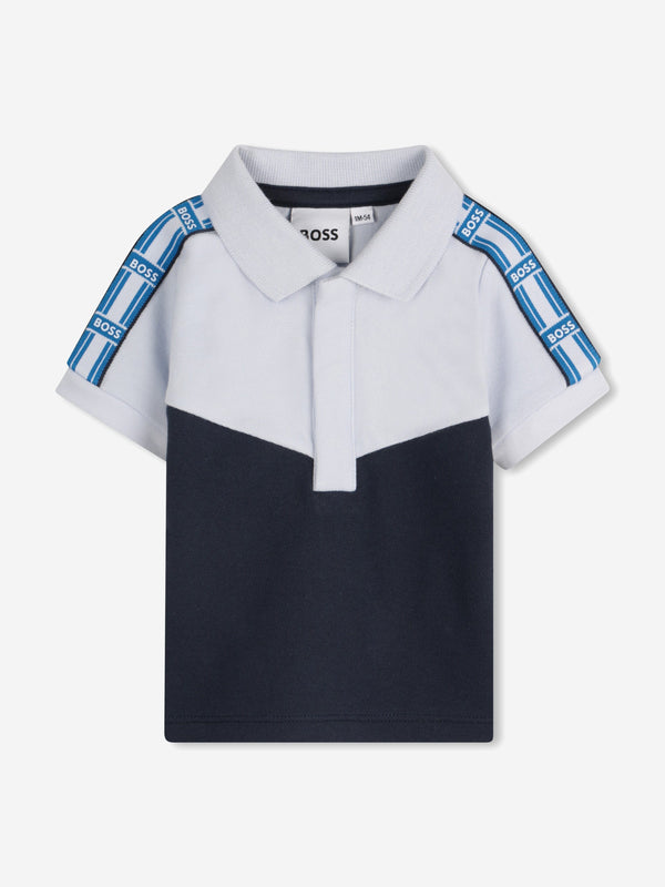 BOSS Baby Boys Logo Polo Shirt in Blue