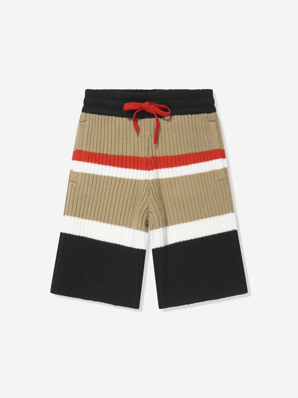 Burberry Boys Jaimie Stripe Shorts in Archive Beige