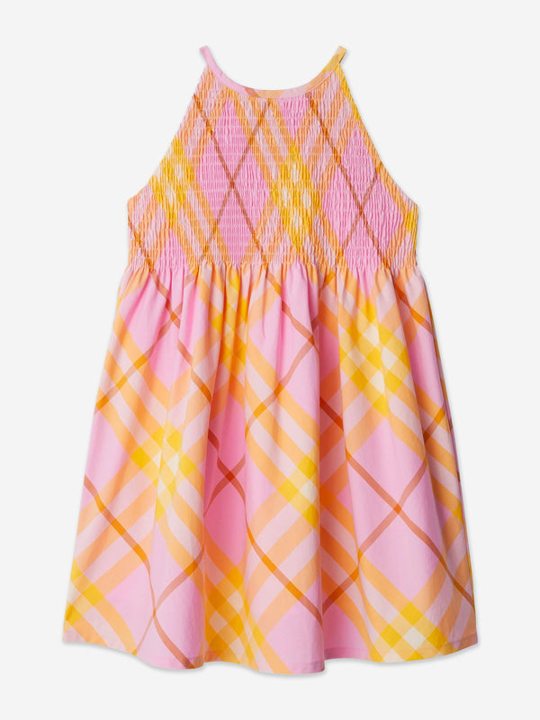 Burberry Girls Elsie Check Dress in Pink