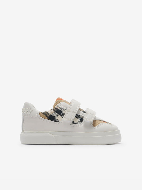 Burberry Baby Check Trainers in White