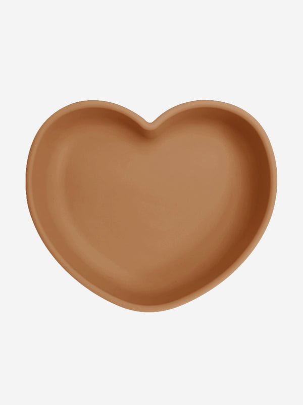 Bloom Bambini Silicone Heart Shaped Suction Plates in Brown