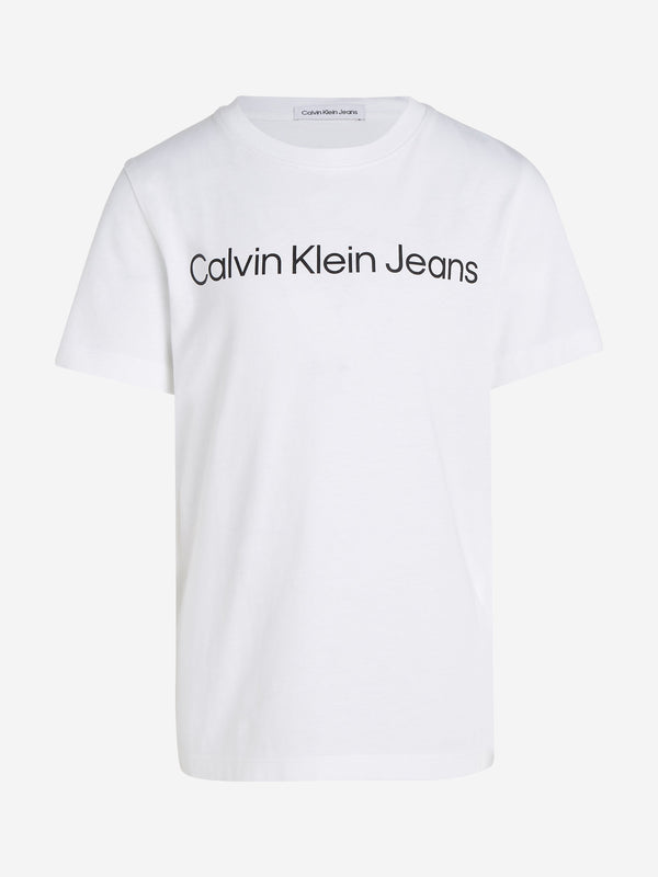 Calvin Klein Kids Logo T-Shirt in White