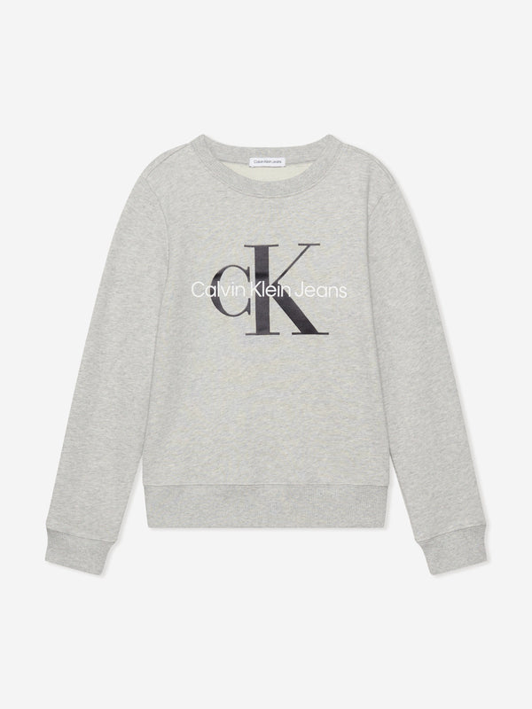 Calvin Klein Kids Monogram Logo Sweasthirt in Grey