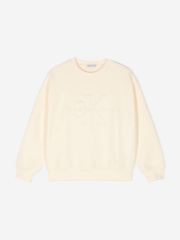 Calvin Klein Boys Logo Sweatshirt in Yellow