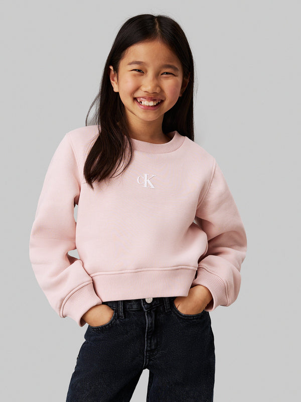 Girls CK Logo Sweatshirt in Pink