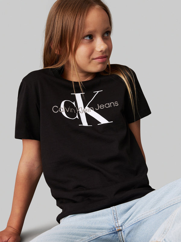 Calvin Klein Kids CK Monogram T-Shirt in Black