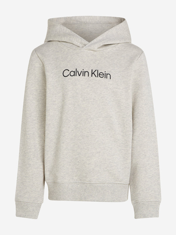 Calvin Klein Kids Logo Regular Terry Hoodie in Grey