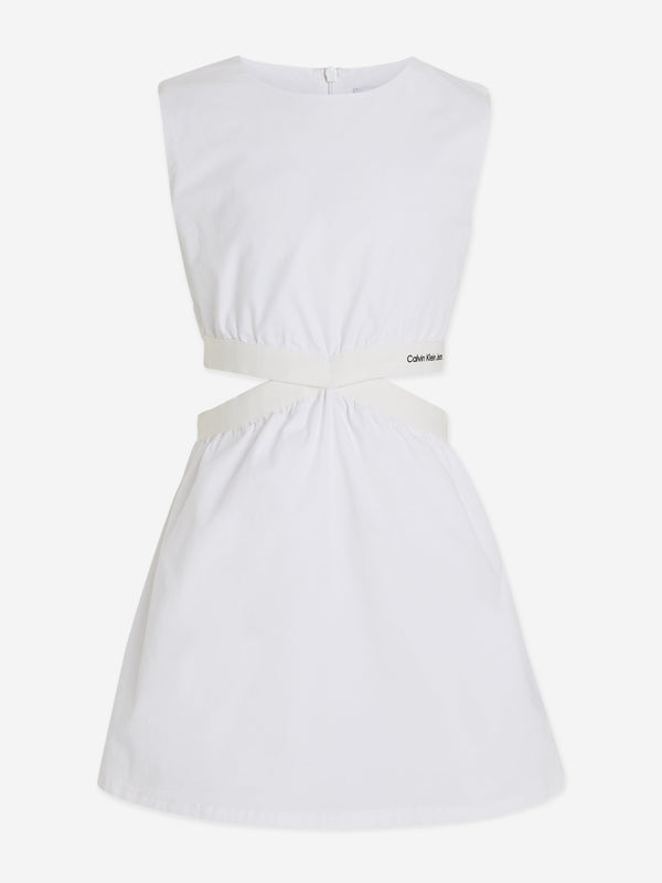 Calvin Klein Girls Minimalistic Tape Dress in White