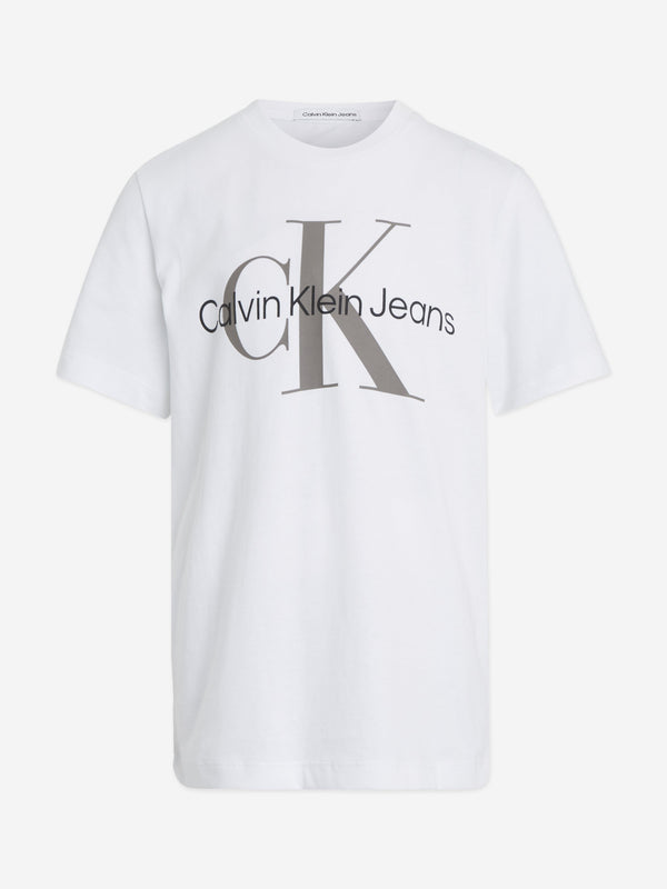 Calvin Klein Kids Monogram Logo T-Shirt in White