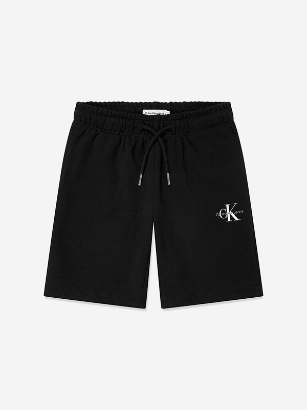 Calvin Klein Kids Monogram Relaxed Shorts in Black