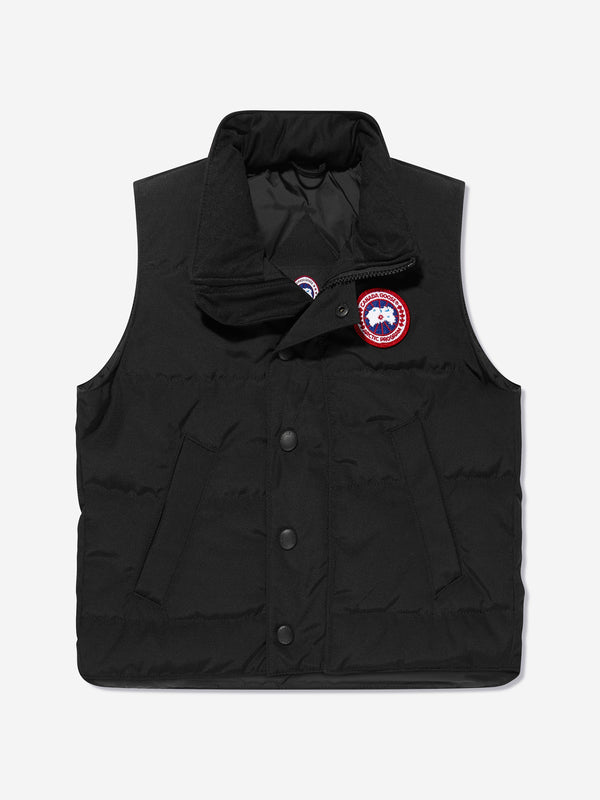 Canada Goose Kids Down Padded Vanier Gilet in Black