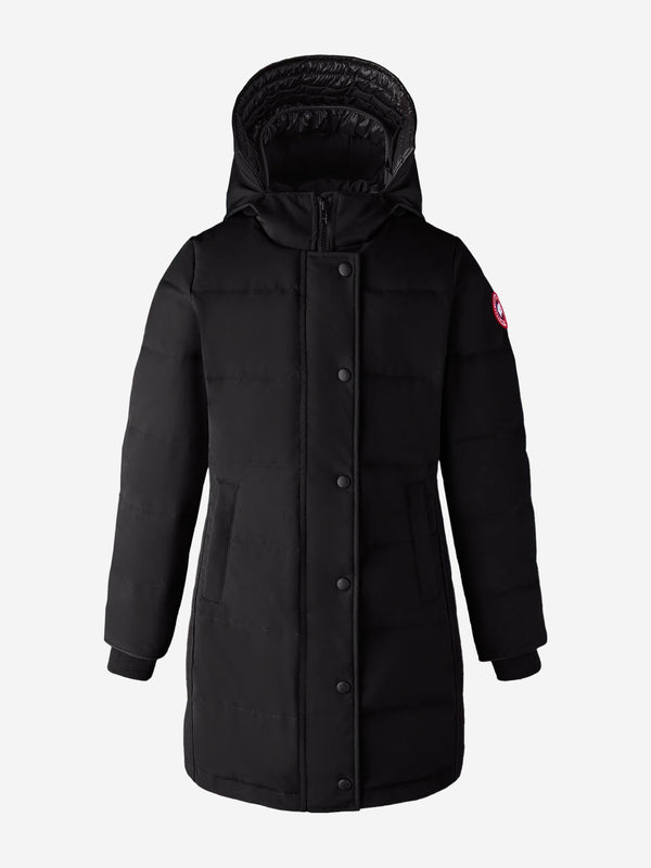 Canada Goose Girls Down Padded Juniper Parka Coat in Black