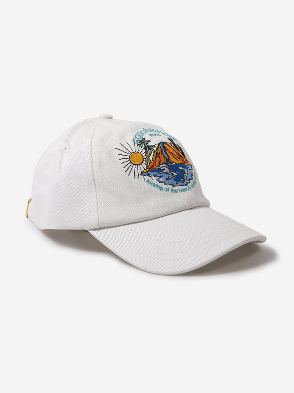 Kids Oasis Embroidered Cap in White