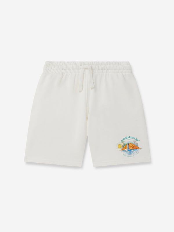 Casablanca Kids Oasis Print Shorts in White