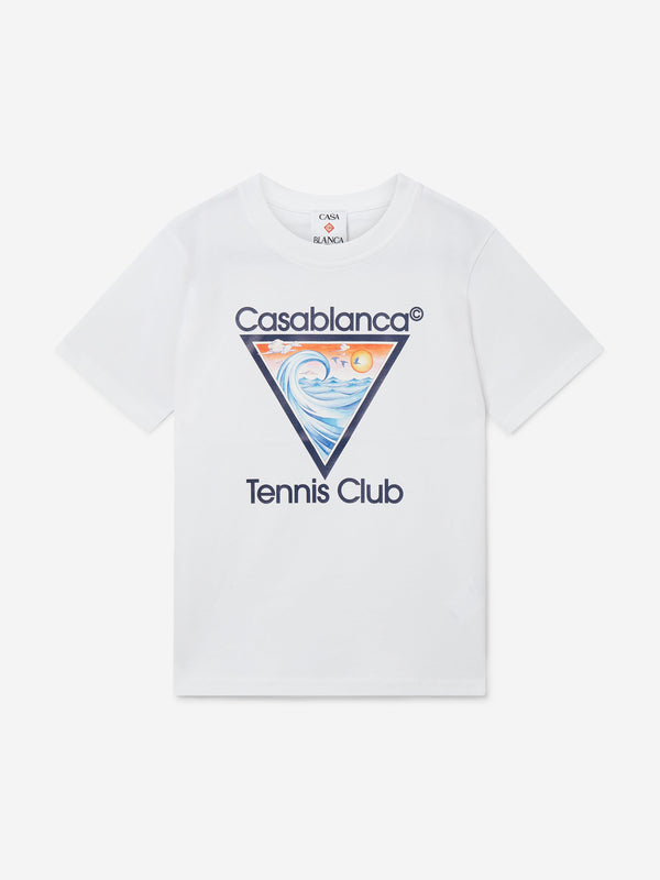 Casablanca Kids Tennis Club Icon T-Shirt in White