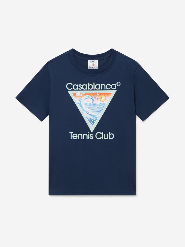 Kids Tennis Club Icon T-Shirt in Blue