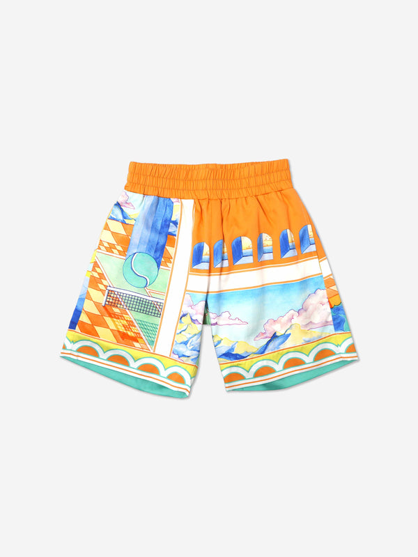 Casablanca Boys Surreal Pool Drawstring Shorts in Multicolour