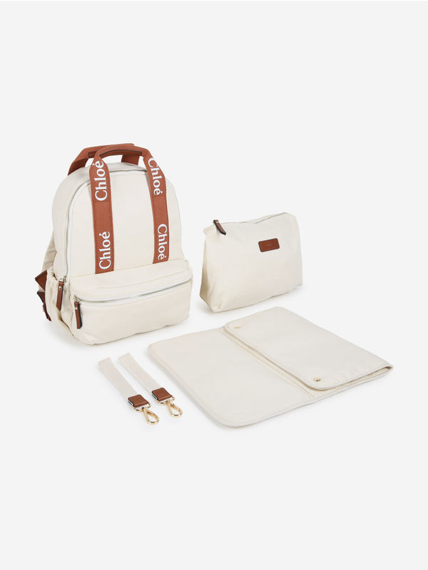 Chloé Baby Girls Backpack Changing Bag in White (36cm)