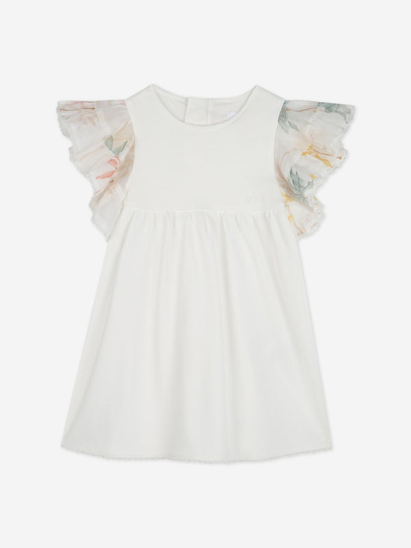 Chloé Baby Girls Palm Grove Ruffle Dress in Ivory