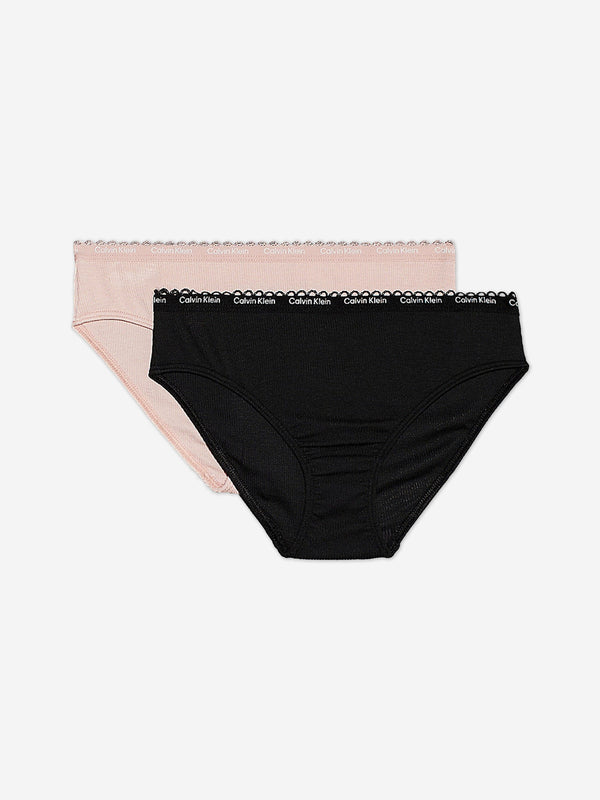 Calvin Klein Girls 2 Pack Bikini Knickers Set in Multicolour