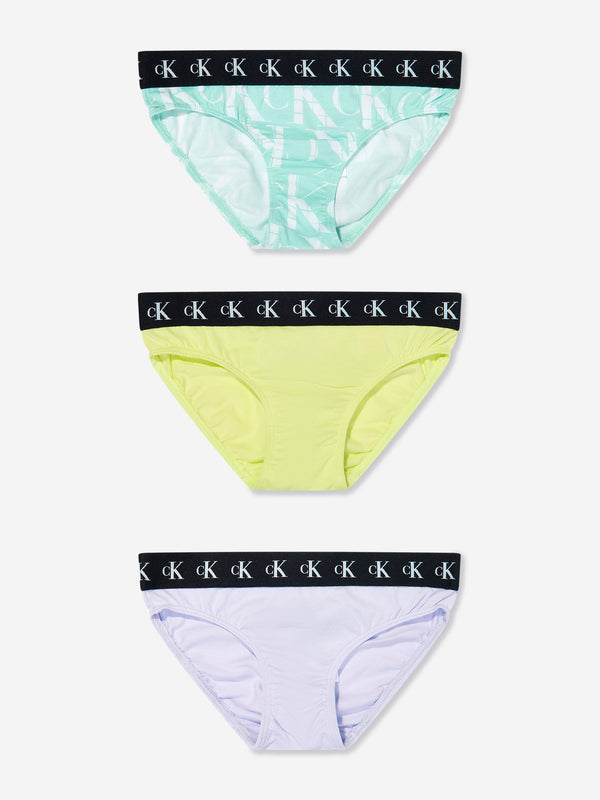 Calvin Klein Girls 3 Pack Bikini Knickers Set in Multicolour