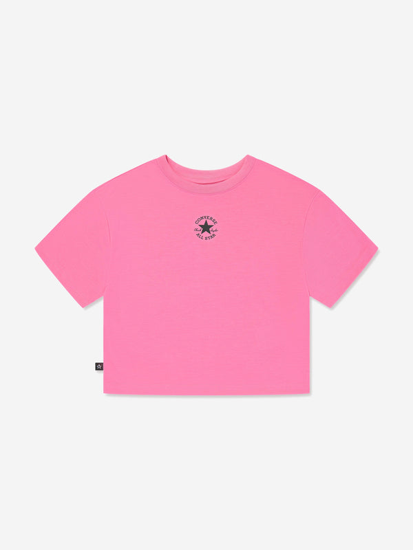 Converse Girls Chuck Patch Boxy T-Shirt in Pink