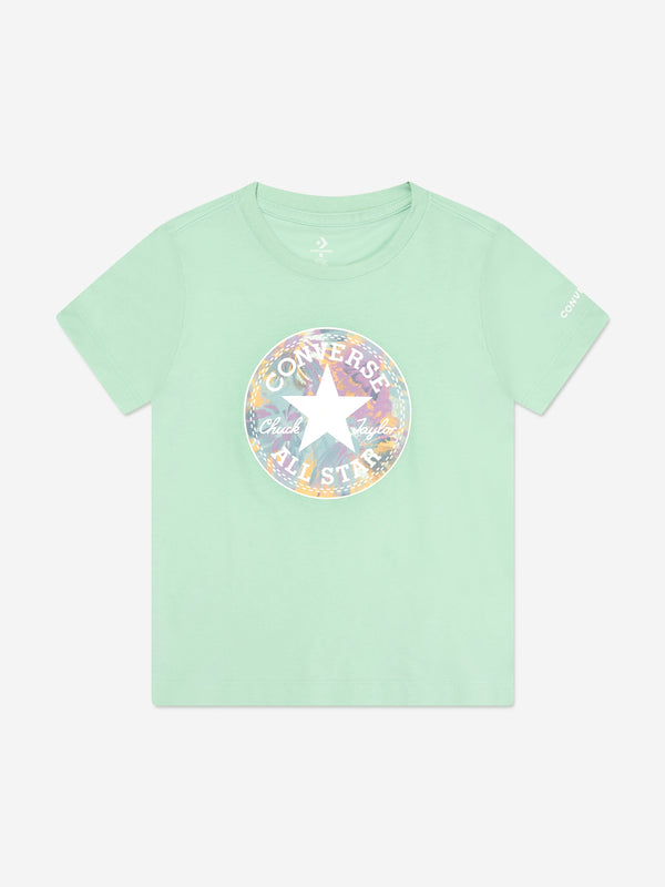 Converse Girls Chuck Patch Graphic T-Shirt in Green