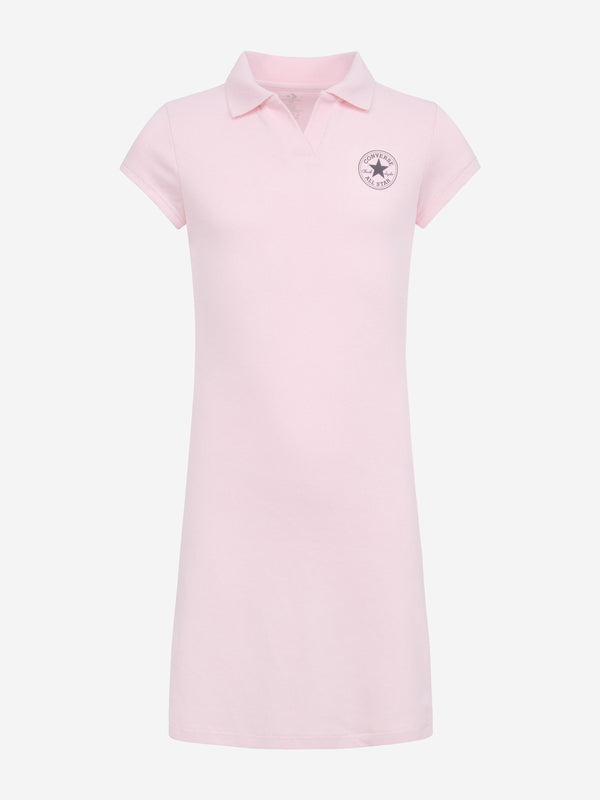 Converse Girls Polo CTP Fitted Dress in Pink