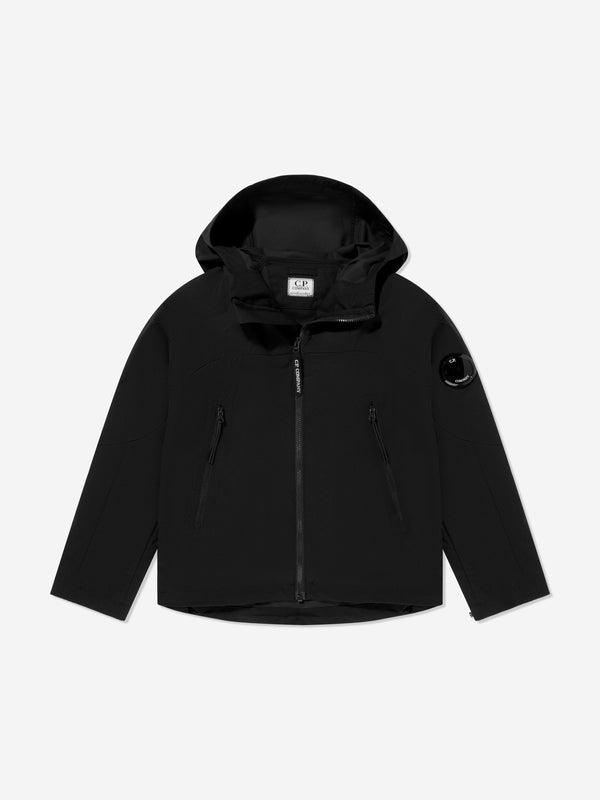 Boys Hooded Zip Up Jacket in Black