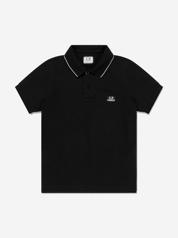 Boys Logo Polo Shirt in Black