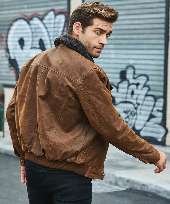 Winter leather jacket for men
