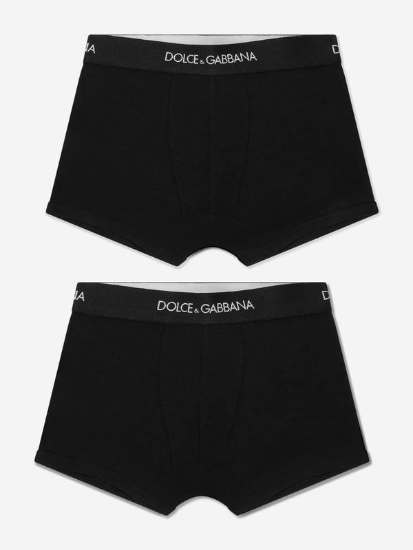 Dolce & Gabbana Boys Boxer Shorts Set (2 Pack) in Black