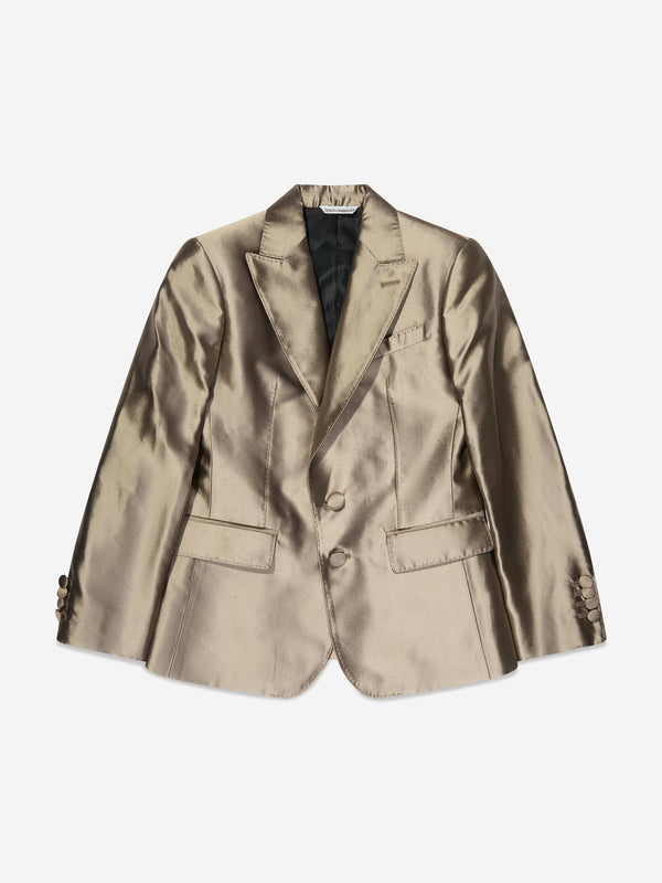 Dolce & Gabbana Boys Silk Blazer in Gold